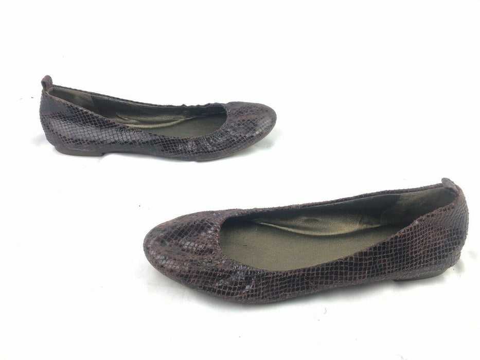 Banana Republic Snake Print Purple & Brown Ballet Flat Cognac Womens (Size: 8.5)