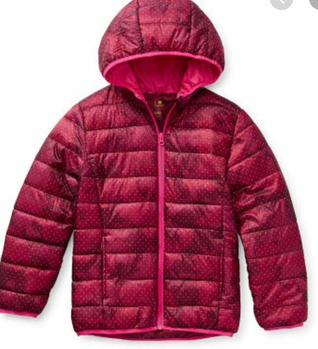 Xersion Plus Girls Hooded Puffer Water Proof Jacket Burgandy (Size: XL/16) NWT