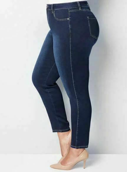 Avenue Butter Denim Blue Plus Size Skinny Jeans (Size: 26P)