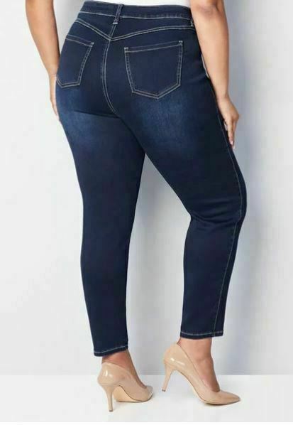 Avenue Butter Denim Blue Plus Size Skinny Jeans (Size: 26P)