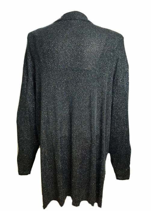 Praise Hymn Black Sprinkle Open Sweater (Size: 3X)