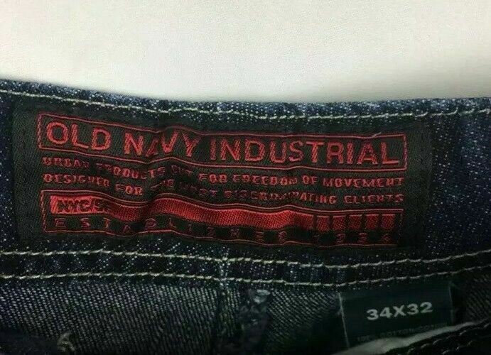 Old Navy Industrial Jeans  Vintage Loose Fit Cargo Pocket Demin (SIze: 34 X 32)