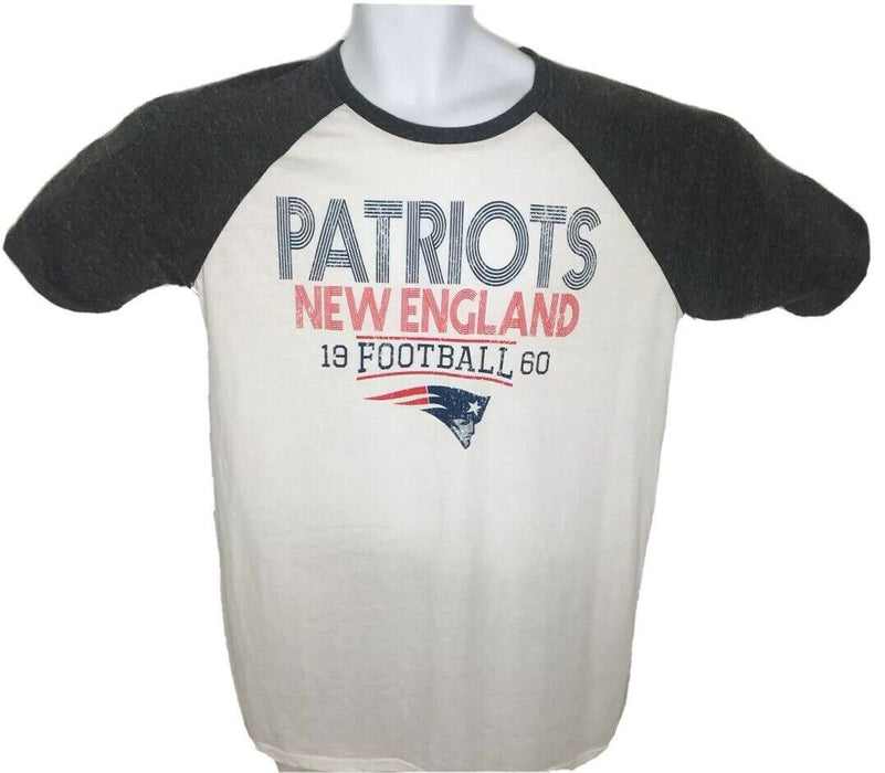 New England Patriots NFL Hands High Gray/White Raglan Tri-Blend Shirt (Sz: L/XL)