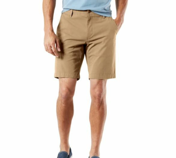 Dockers Smart 360 Flex Chino Khaki Shorts (Big & Tall: 50 x 10)