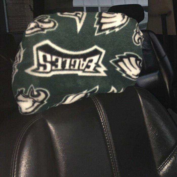 Philadelphia Eagles NFL Fleece Custom Head Rest Cover Set Fits Car/TrucK