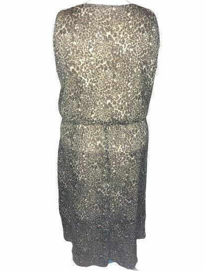 Women's Brown Cheetah Sleeveless Dress (Size: 1X)