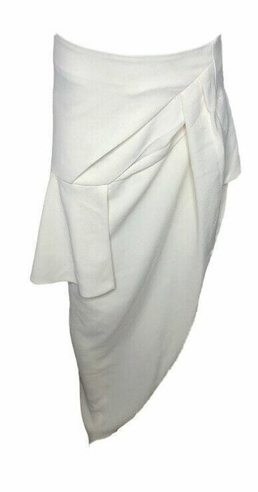 Eva Mendes Off White Ruffle Waist Skirt (Size: 2)