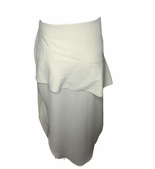 Eva Mendes Off White Ruffle Waist Skirt (Size: 2)