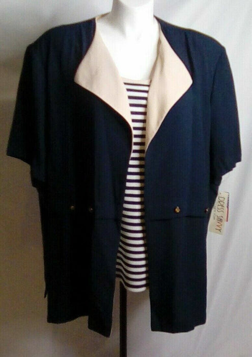 Dress Savvy NY Blue/White Striped  2 in 1 Suit Jacket (Size: 34-s)