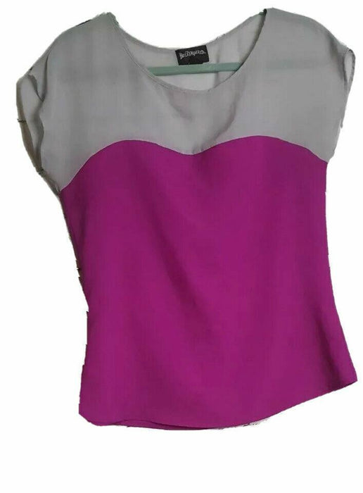 Hot Tempered Fuchsia/Grey Top (Size: L)