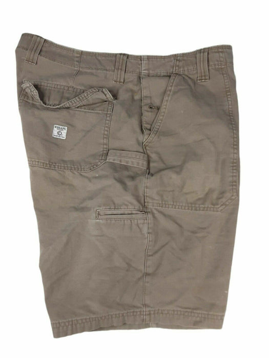 Chaps Heavy Cotton Hiking Flat Front Men Shorts Beige(Size: 38 X 10)
