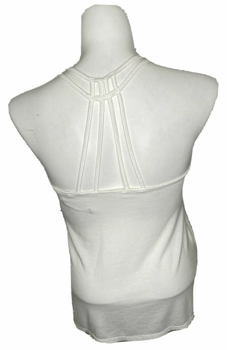 Express 1 Eleven White "Raised By Waves" Strappy Back Tank Top (Size: S)