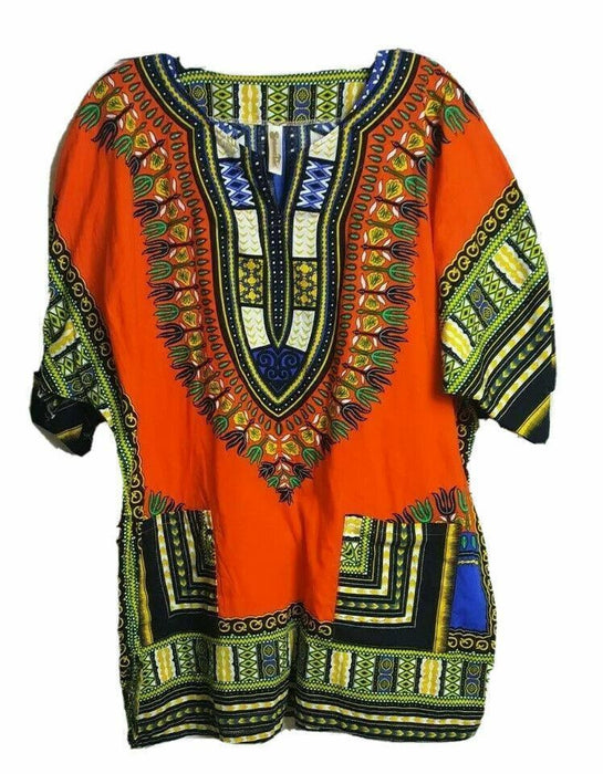 Shoreline Orange V-Neck Dashiki (Size: XL)