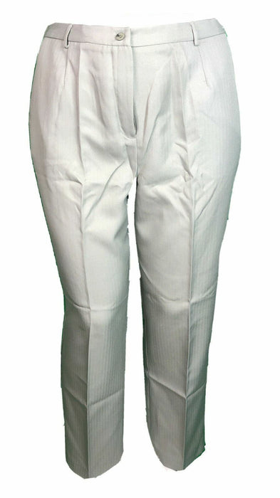 Lester Square Beige Pleated Comfort Waist Pants (Size: 20)