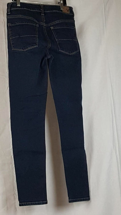 Women's American Eagle Outfitter "hi rise skinny" blue jeans (size: 2)