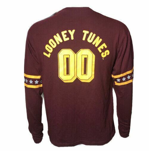 Looney Tunes Burgundy "00" Long Sleeve Top (Size: XS)