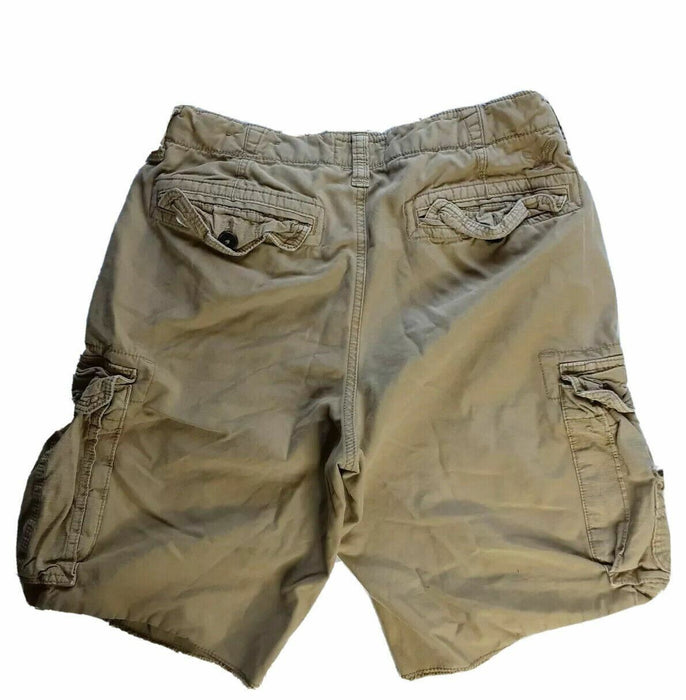 America Eagle Classic Men's Cargo Shorts Raw Hem Khaki  (Size: 31 X 10)