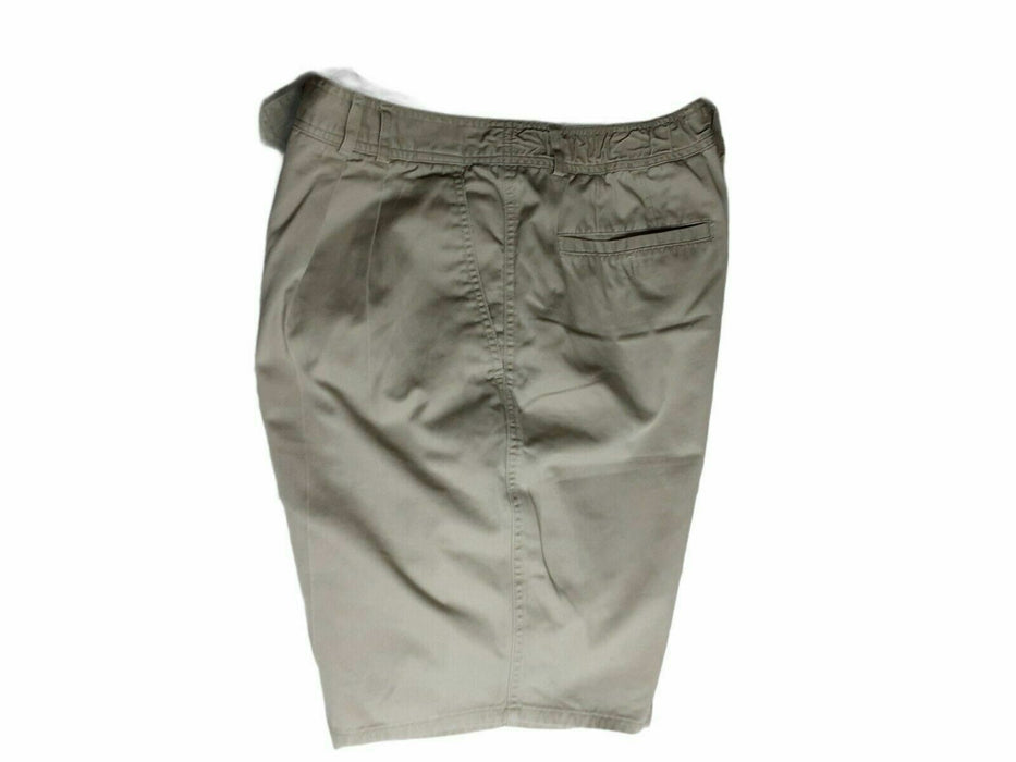 Bugle Boy Co. Beige Loose Fit Pleaded Khaki Shorts (Size: 36 x 9 )