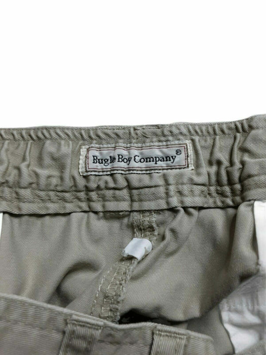 Bugle Boy Co. Beige Loose Fit Pleaded Khaki Shorts (Size: 36 x 9 )