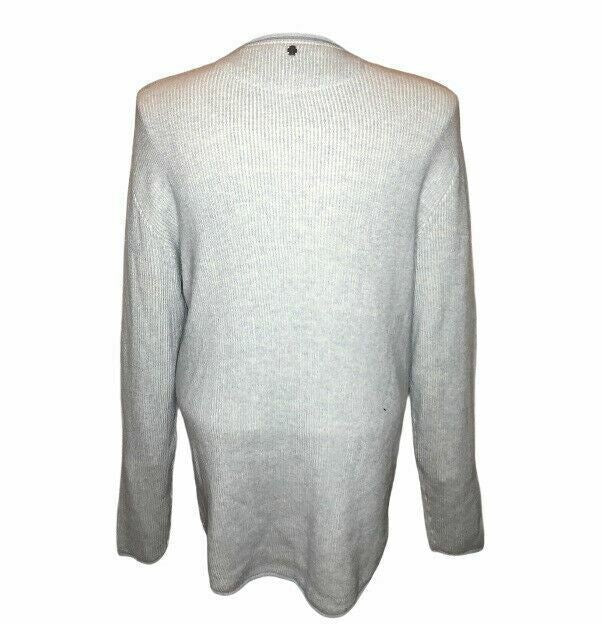 Industrie Light Dust Blue Long Sleeve Pearl Neck Classic Fit Sweater (Size: XL)