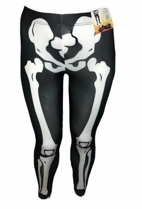 Pumpkins & Potions Black Skelton Leggings (Size: L) 190415587316