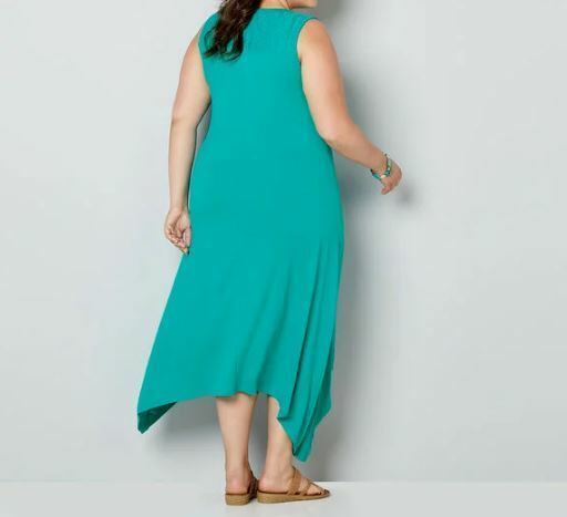 Avenue Women's Turquoise Lace Top Shark-bite Hem Dress (Size Plus: 14/16) New!