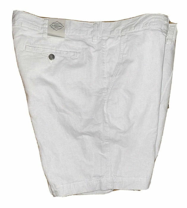 St. John's Bay Men's Flat Front Natural Pinstripe Shorts (Size: 38, 44)