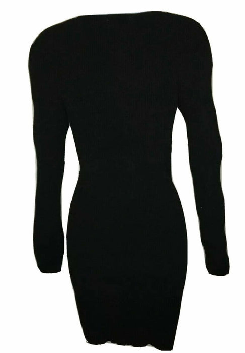 Full Circle Black Long Sleeve Dress (Size: L)