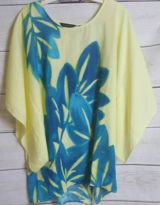 Cynthia Vincent Yellow Floral Top (Size: S)