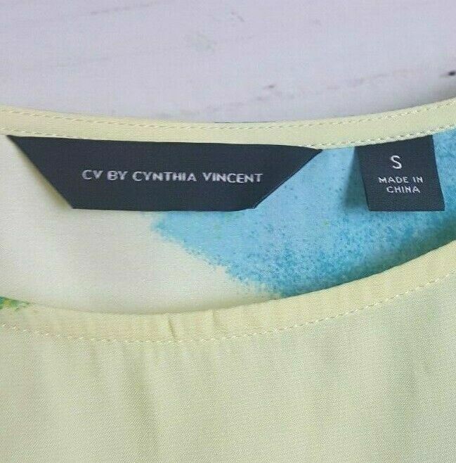 Cynthia Vincent Yellow Floral Top (Size: S)