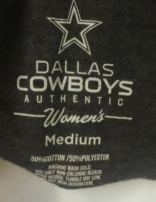 Dallas Cowboys NFL Women's Authentic V-neck Shirt Gray (Size: M)