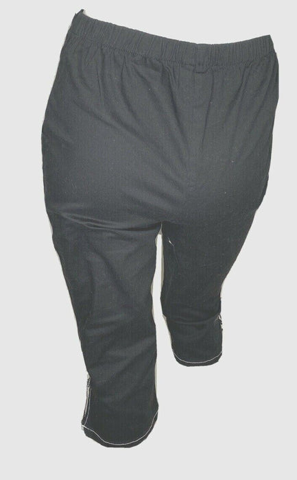 D & Company | Women's Black Denim Stretch Capri Pants (Size: X Small)