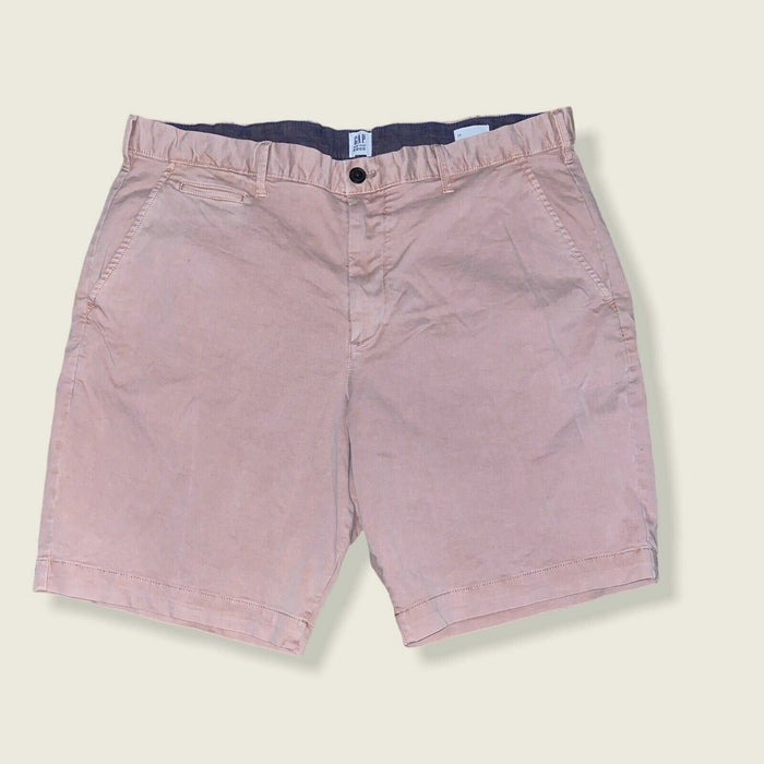 Gap Stretch Flat Front Five Pocket Men's Gap Flex Shorts Pink  (Size: 38 X 10)