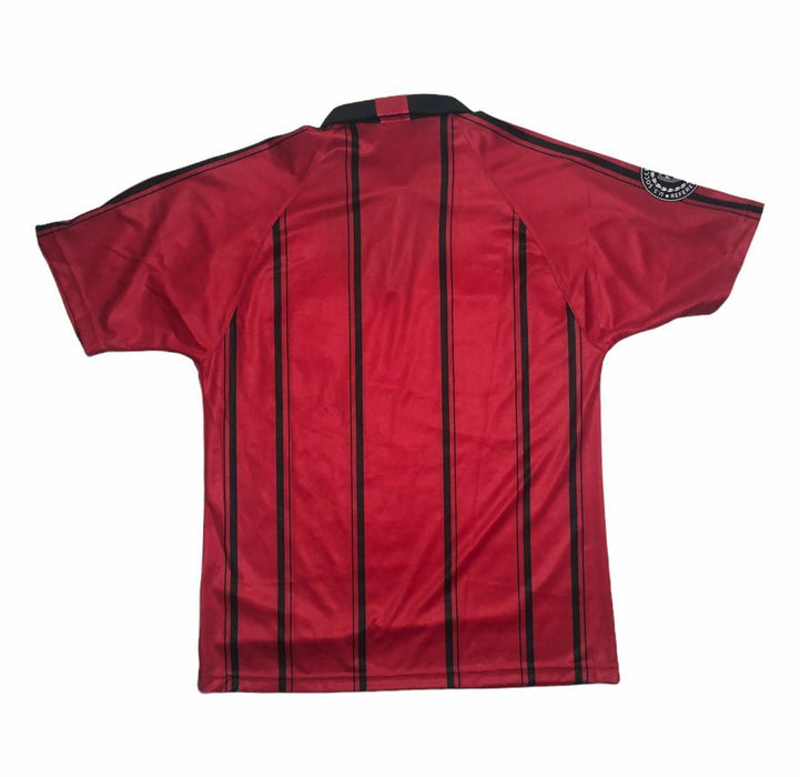 Rugby Referees Official Sports Red/Black Stripped Button Shirt Men's (Size: M)