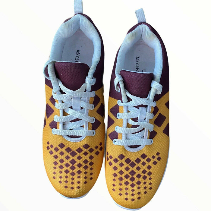 Washington Gold & Burgundy Graphic Design Sneakers (Size: F/10 - M/7.5)