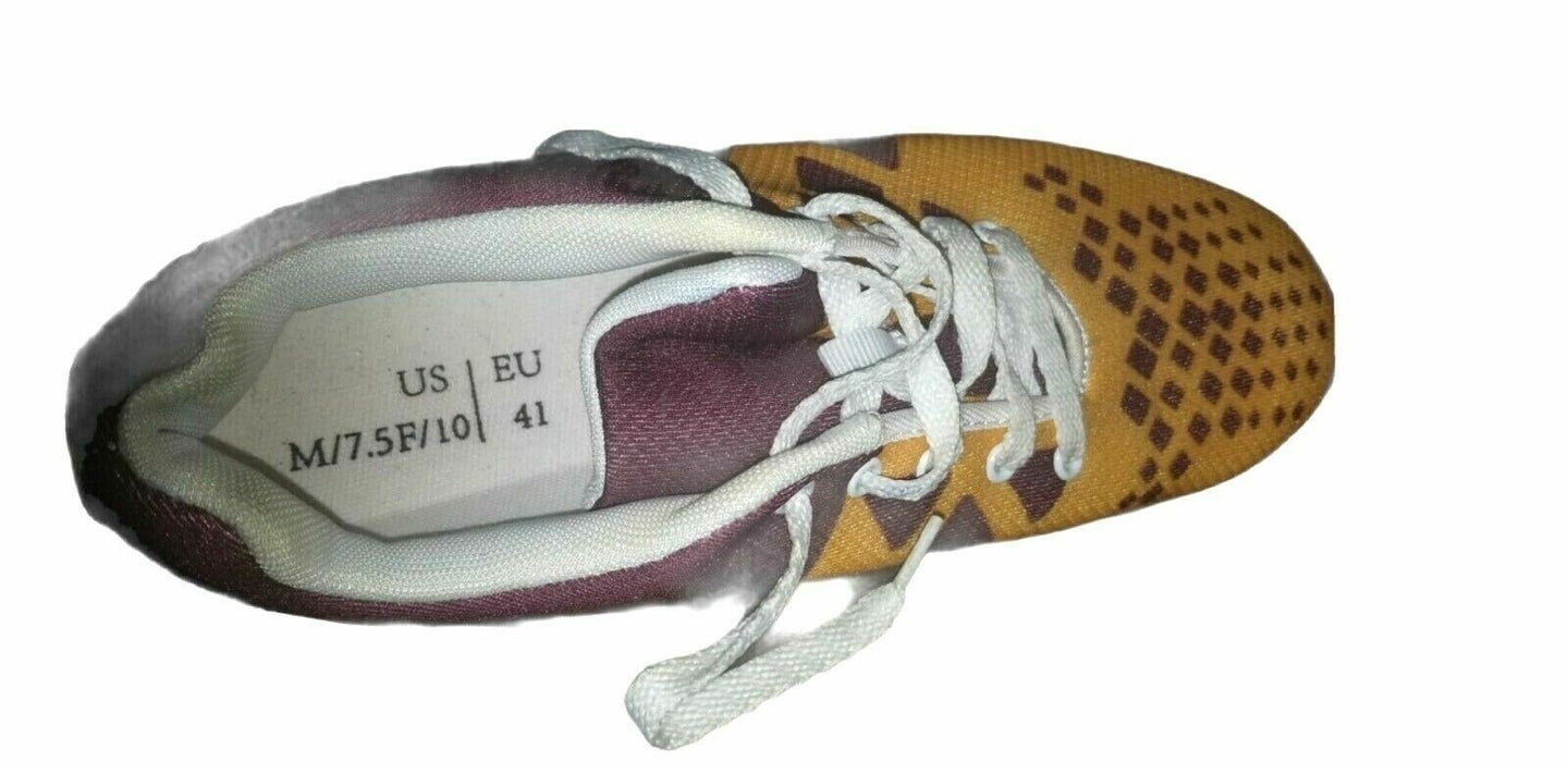 Washington Gold & Burgundy Graphic Design Sneakers (Size: F/10 - M/7.5)