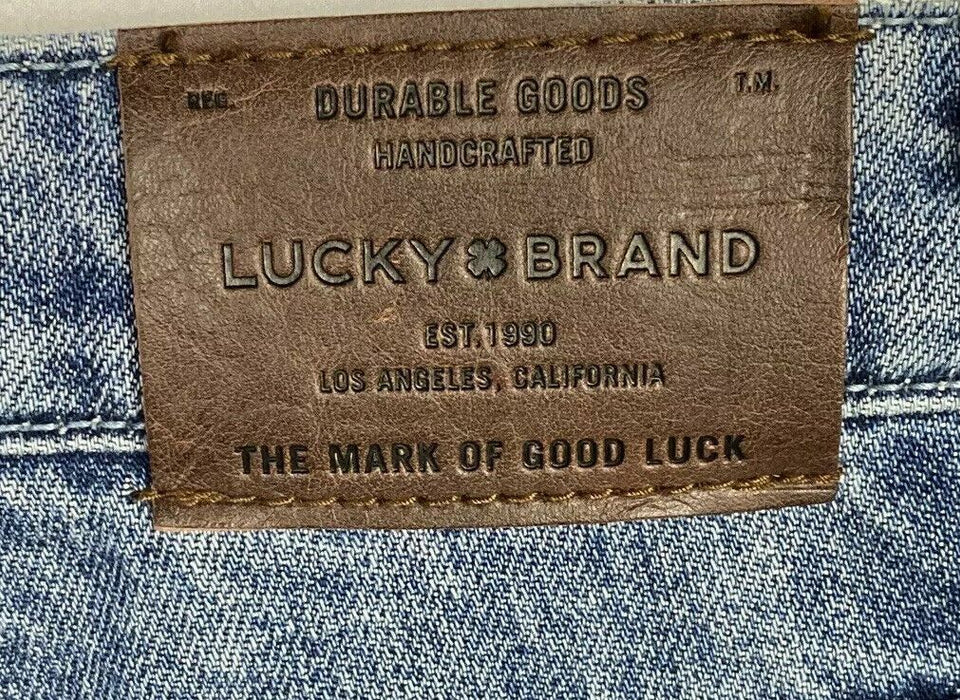 Lucky Brand Distressed w/ Raw Hem  Medium Wash Blue Jean Shorts (Size:0/25)