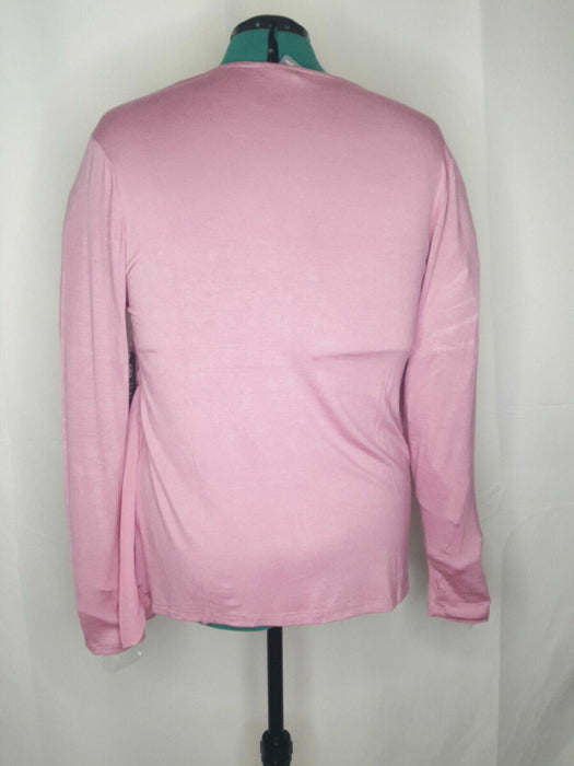 Daisy Fuentes Women's Pink Drop Neck Long Sleeves Top (Size: 2X)