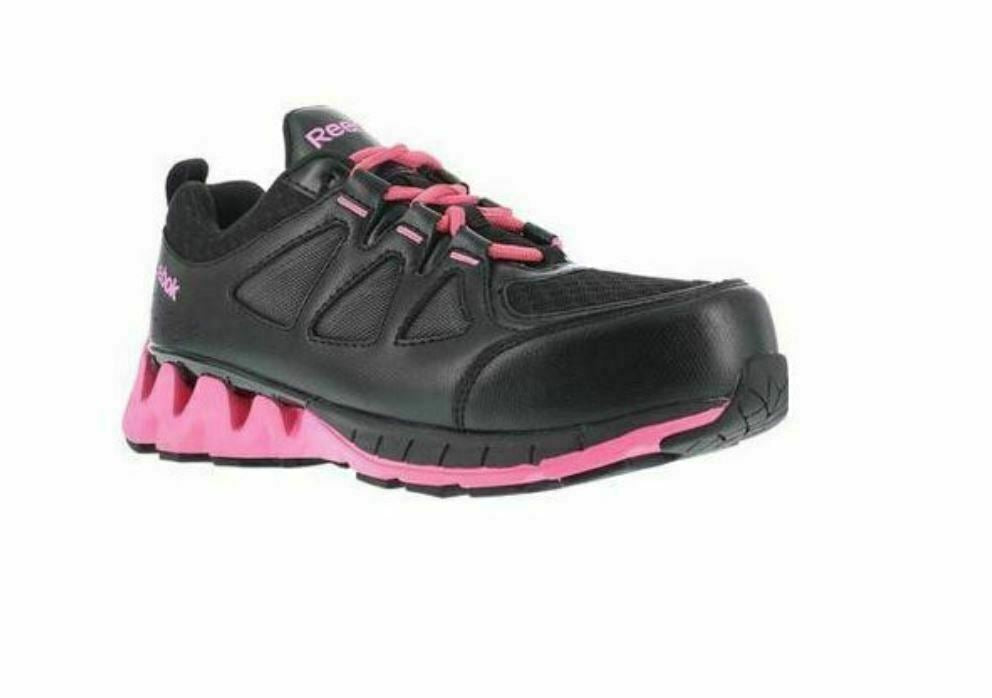 Reebok Work Women's ZigKick Composite Toe Work Shoe Black\Pink (Size: 6.5)