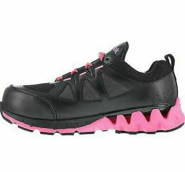 Reebok Work Women's ZigKick Composite Toe Work Shoe Black\Pink (Size: 6.5)