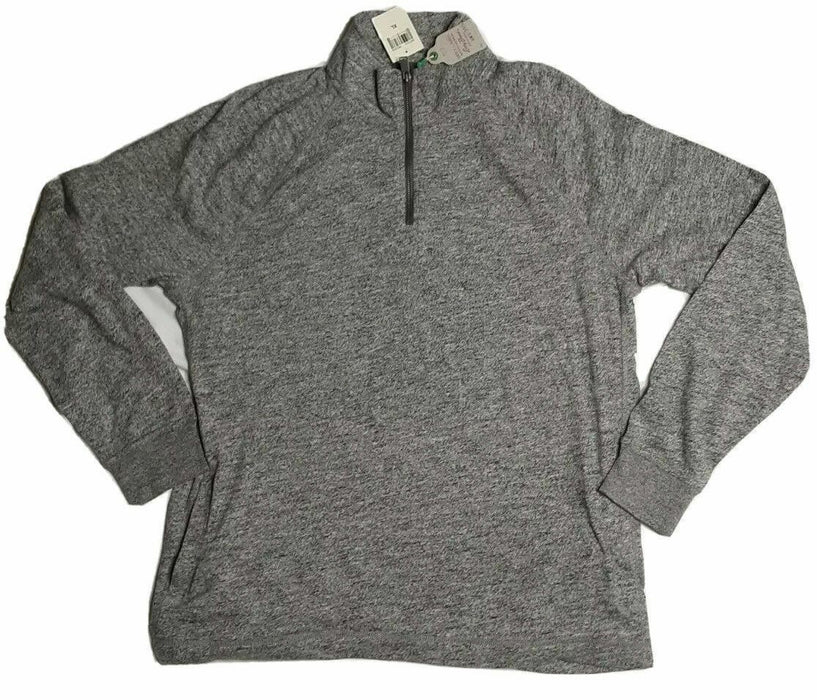 Lucky Brand Half Zip Men's Mock Neck Pullover  w/ Pockets | Gray (Size: XL)