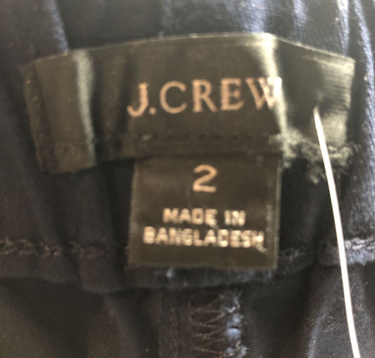J.Crew Women's Elastic Cotton Tie Waist Shorts Navy Blue (Size: 2)