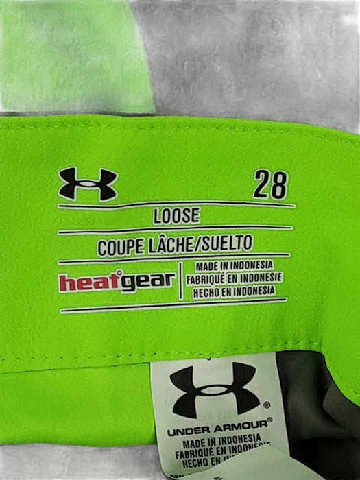 Under Armour Men Neon/Gray Heat Gear Loose Training Shorts (Size: 28 x 10 )