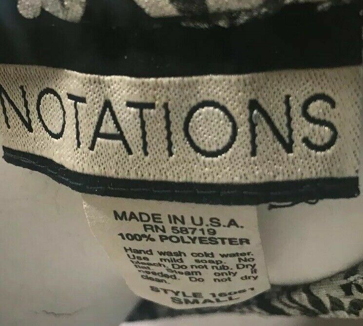 Notations Silver & Black Keyhole Top (Size: S)