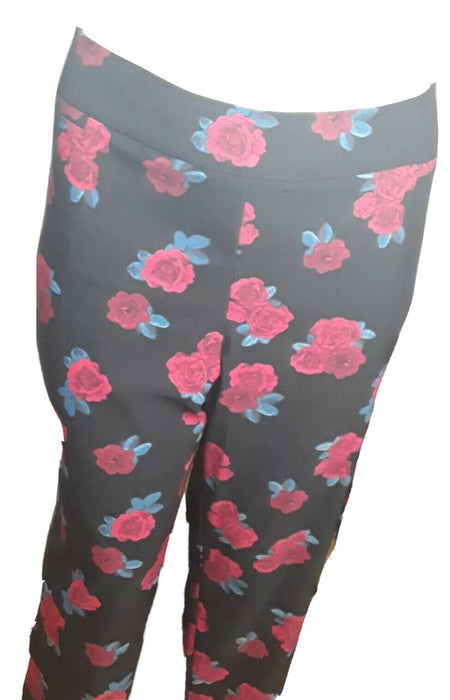 Lane Bryant | Black Floral Comfort Waist Pants (Size Plus: 28R)