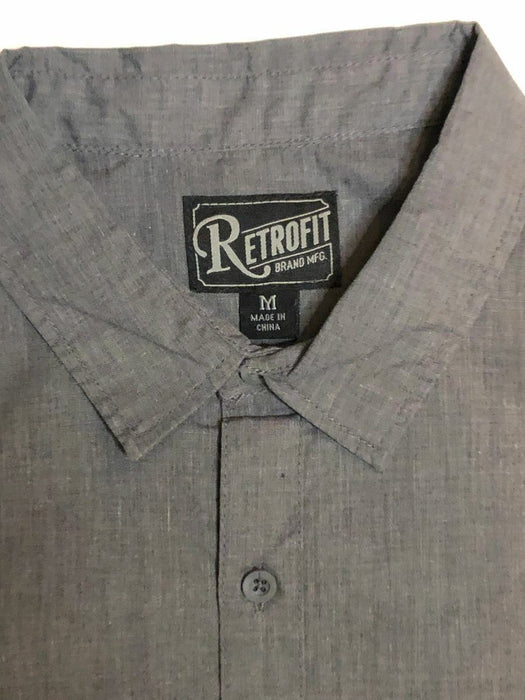 Retrofit Button Down Dress Shirt Gray (Size: M)