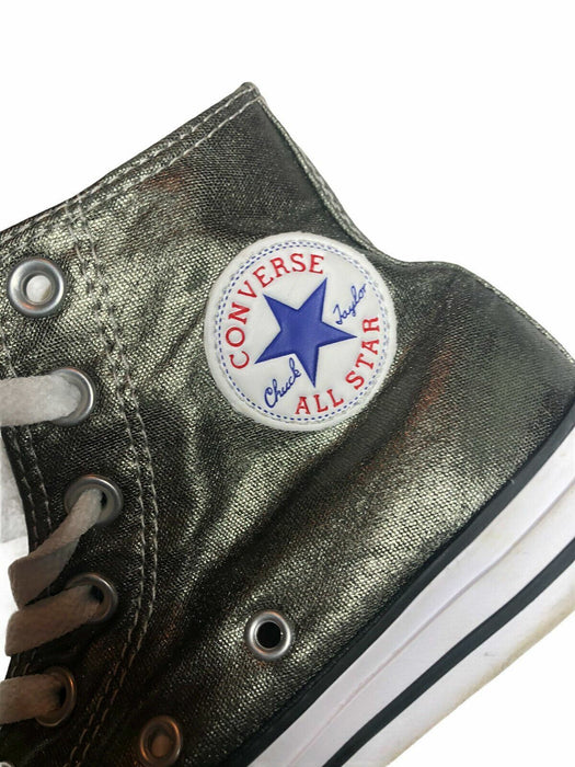 Converse Chuck Taylor Star Hi Silver Metallic Shoes Women's (Size: 5.5) 153179F