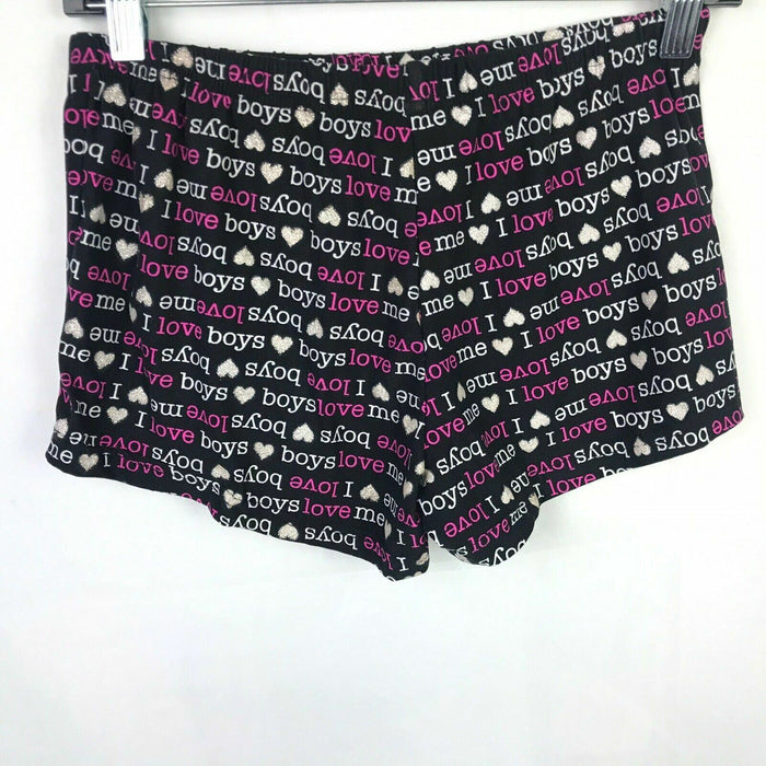 Boys Love Me | Lounge Pajamas Boy Shorts | Black/Pink Women's (Size: Small) New!