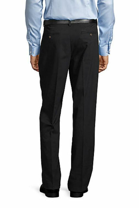 St John's Bay Easy Care Pleated Black Stretch Classic Fit Pants Men (Size 36-42)