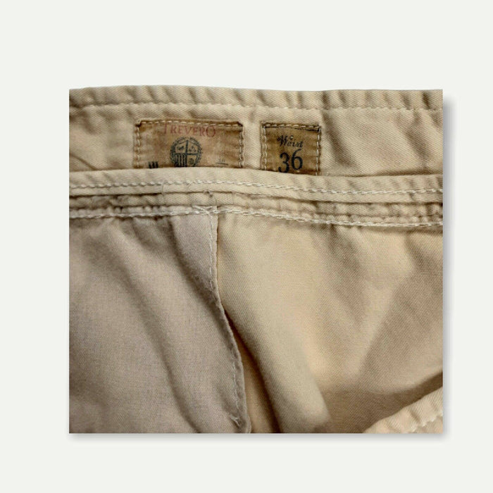 Trevero Flat Front 5 Pocket Men Shorts Beige (Size: 36 x 11)